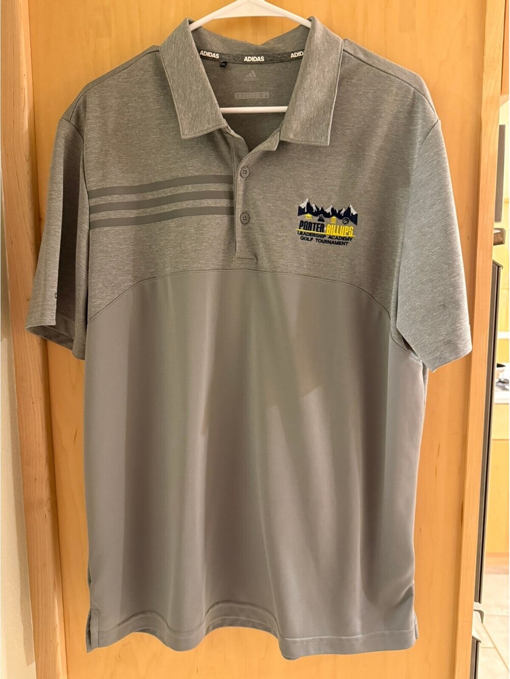 Adidas Golf Polo Men's Lg Gray Polo Porter Billups Leadership Academy